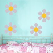 Kit Vinilo decorativo infantil 4 flores