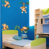 Kit Vinilo decorativo infantil 4 monos