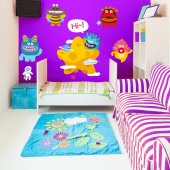 Kit Vinilo decorativo infantil 9 monstruos