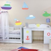 Kit Vinilo decorativo infantil barcos