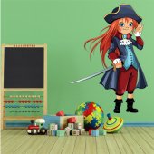 Naklejka ścienna Dla Dzieci - Dziewczyna Pirat