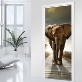 Naklejka na Drzwi - Słoń