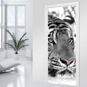 Naklejka na Drzwi - Tygrys Black&White