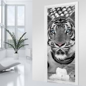 Naklejka na Drzwi - Tygrys Black&White