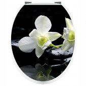 Naklejka na WC - Biała Orchidea