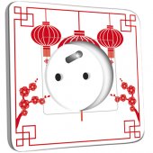 Prise décorée Motif Chinois Lampions 1 