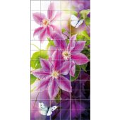 Stickers carrelage fleurs papillons