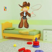 Autocollant Stickers enfant cowgirl