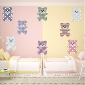 Autocollant Stickers enfant kit 9 oursons