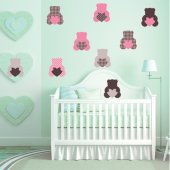 Autocollant Stickers enfant kit 9 oursons