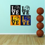 Autocollant Stickers enfant love basketball
