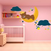 Autocollant Stickers enfant ourson reveur