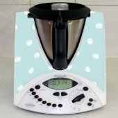 Stickers Thermomix TM31 Bleu a pois blanc