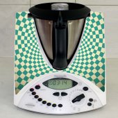 Stickers Thermomix TM31 Damier turquoise 