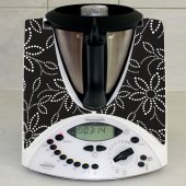 Stickers Thermomix TM31 Fleur graphique noire 