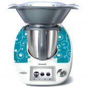 Stickers Thermomix TM5 Liseret sur fond turquoise 