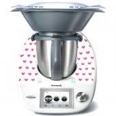 Stickers Thermomix TM5 Pluie de coeur rose