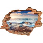 Stickers Trompe l'oeil 3D plage