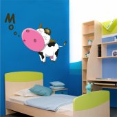 Autocollant Stickers enfant vache mooo