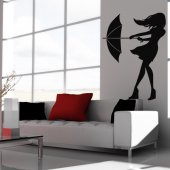 Umbrella Girl Wall Stickers