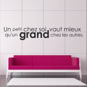 Un petit chez soi Quote Wall Stickers