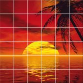 vinilo azulejos puesta del sol