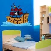 Vinilo infantil Barco pirata