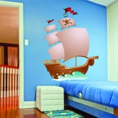 Vinilo infantil Barco pirata