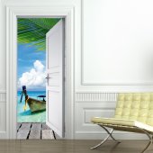 Vinilo para Puerta Zona tropical