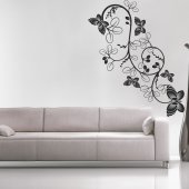 Asian Flower Butterflies Wall Stickers