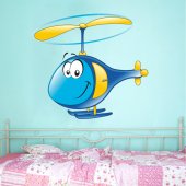 Autocolante decorativo infantil helicóptero