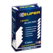 Box of 10 white chalk sticks