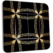 Interrupteur Décoré Double va et vient  Motif Oriental Black&Gold 1 