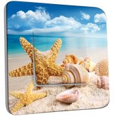 Interrupteur Décoré Simple Coquillages Etoile de mer 14