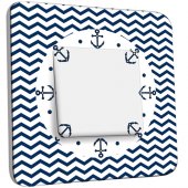 Interrupteur Décoré Simple Motif Marin Bleu Abstrait 9