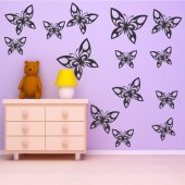 Kit Adesivo Murale 16   farfalle
