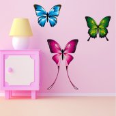 Kit Adesivo Murale bambini 3 farfalle