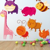 Kit Adesivo Murale bambini animali e insetti