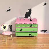 Kit Autocolante decorativo  14 gatos