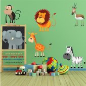 Kit Autocolante decorativo infantil 6 Animais
