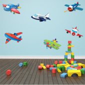 Kit Autocolante decorativo infantil aviões