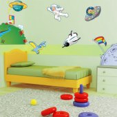 Kit Autocolante decorativo infantil espaço planetas