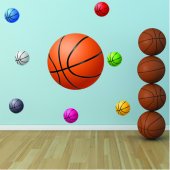 Kit Vinilo decorativo 8 globos de baloncesto