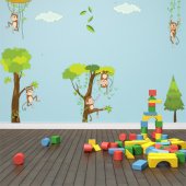 Kit Vinilo decorativo infantil monos