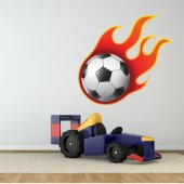 Naklejka ścienna - Piłka nożna w płomieniach