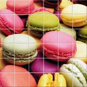 Naklejka na Płytki Ceramiczne - Ciastka Macarons