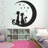 Sticker Pisici Luna