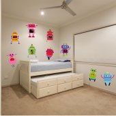 Autocollant Stickers enfant kit 9 robots