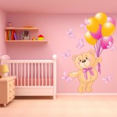 Autocollant Stickers enfant ourson ballons