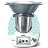 Stickers Thermomix TM5 Bleu a pois blanc